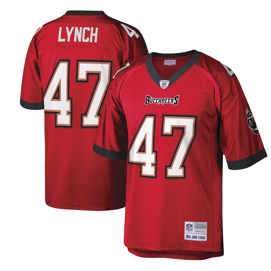 Men's Tampa Bay Buccaneers #47 John Lynch Red Mitchell & Ness Stitched Legacy Replica Jersey Men's Tampa Bay Buccaneers #47 John Lynch Red Mitchell & Ness Stitched Legacy Replica Jersey